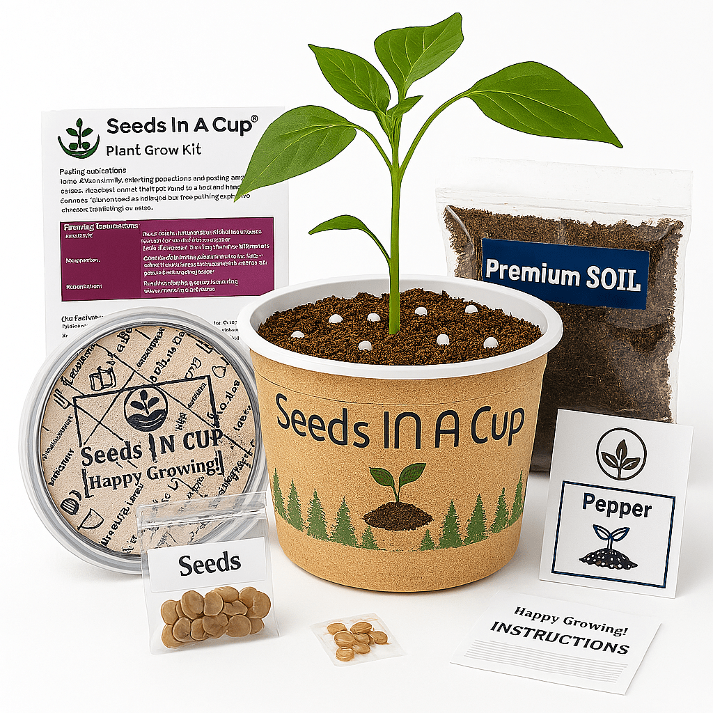 Basil  Plant Seed Starter Grow Kit Seeds In A Cup Germination grow kit perfect gift for kids, families, and classrooms